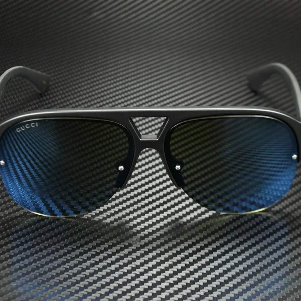 Gucci Men's Black Aviator Sunglasses